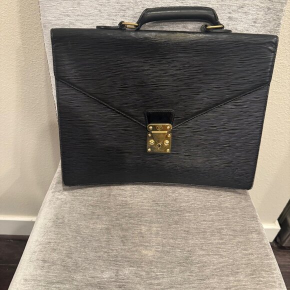 Louis Vuitton Black Epi Leather Briefcase